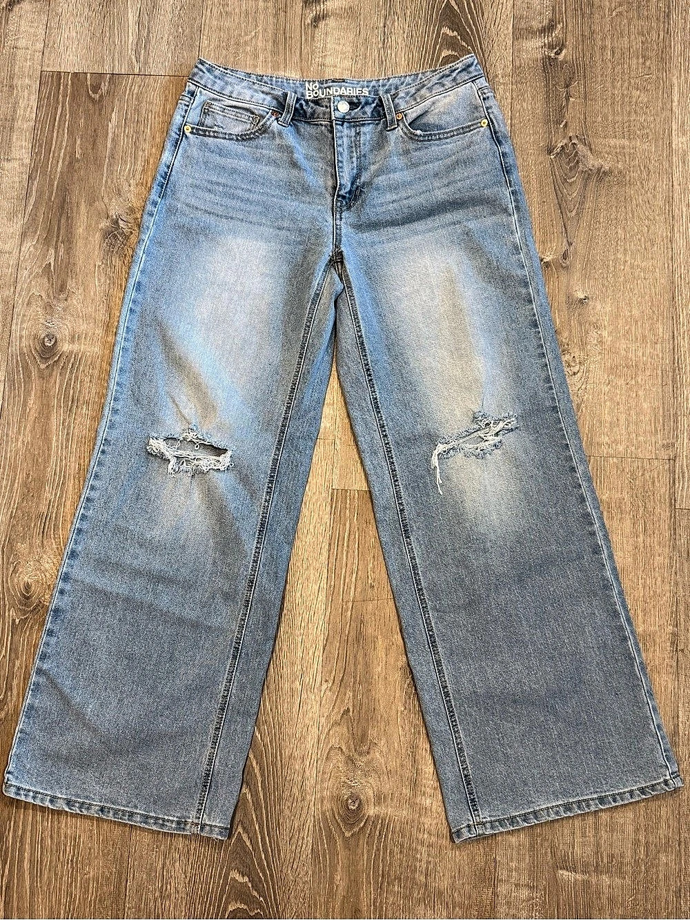 No Boundaries High Rise Baggy Wide Leg Jeans Blue Size 8